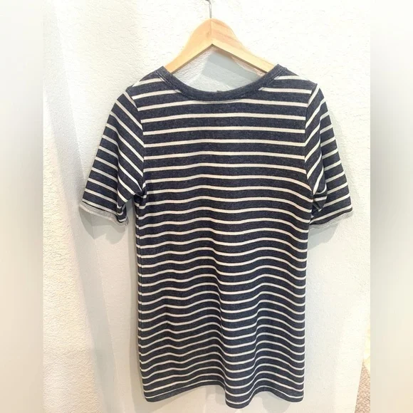 French Connection Women’s Sz xs  Navy/ White  stripe sweater dress w pockets - Picture 4 of 4